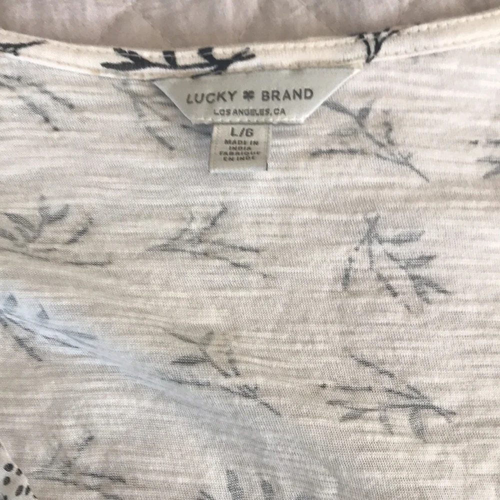 Lucky Brand Ruffled Shoulder Top- Large - Picture 2 of 4